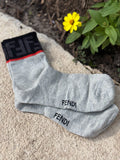 Mens FF Socks - Light Gray w/Black Trim