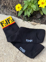 Mens FF Socks - Black w/Yellow Trim