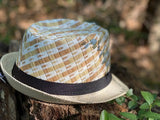 Straw Fedora Hat with Black Grosgrain Band