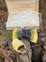 Luxury Feather Bow Tie Collection - Canary Yellow