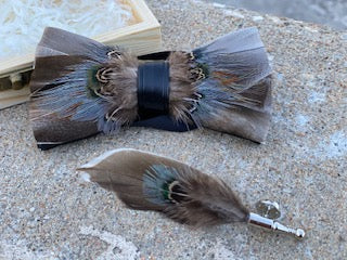 Luxury Bow Tie Feather Collection - Brown