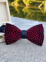 Luxury Bow Tie Feather Collection - Red/Black